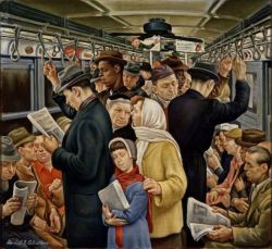 Peinture sur toile de Daniel Ralph Celentano Subway -1935 reproduction peinte à la main