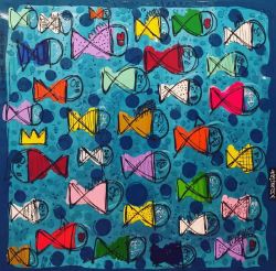 Peinture sur toile de David Ferreira A Contre Sens Toto reproduction peinte à la main