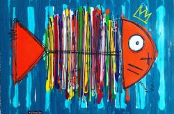 Peinture sur toile de David Ferreira Fisc Box Toto reproduction peinte à la main