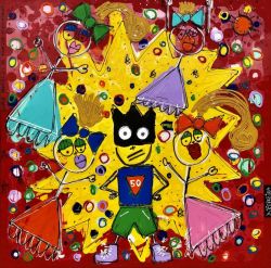 Peinture sur toile de David Ferreira Super Toto Et Sa Famille reproduction peinte à la main