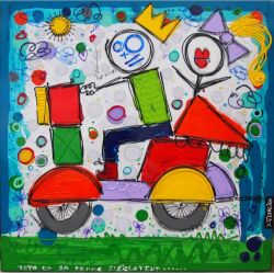 Peinture sur toile de David Ferreira Toto Et Sa Femme S Eclatent reproduction peinte à la main
