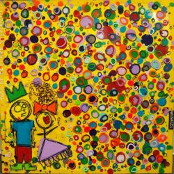 Peinture sur toile de David Ferreira, Toto s'éclate reproduction peinte à la main