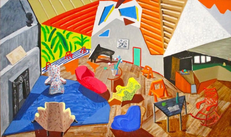 David Hockney Large Interior Los Angeles Original Colors