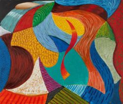 Peinture sur toile de David Hockney Moving Wisp - 1955 reproduction peinte à la main
