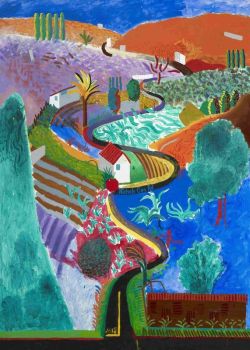 Peinture sur toile de David Hockney Nichols Canyon reproduction peinte à la main