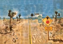 Peinture sur toile de David Hockney Pearblossom Higway 2 reproduction peinte à la main