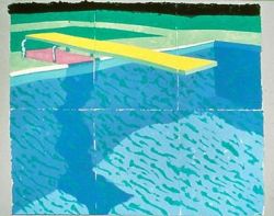 Peinture sur toile de David Hockney Plongeoir Avec Ombre reproduction peinte à la main