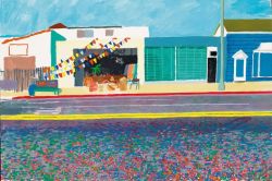 Peinture sur toile de David Hockney Santa Monica Boulevard 1978 reproduction peinte à la main