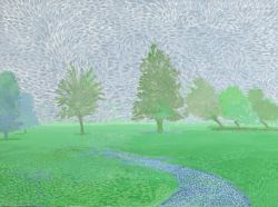 Peinture sur toile de David Hockney Tree Mist reproduction peinte à la main