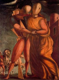 Peinture sur toile de De Chirico, Hector et Andromache - 1924 reproduction peinte à la main
