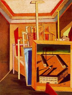 Peinture sur toile de De Chirico, Intérieur métaphysique du studio reproduction peinte à la main