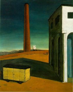 Peinture sur toile de De Chirico, L'angoisse du départ reproduction peinte à la main
