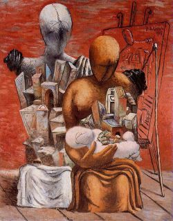 Peinture sur toile de De Chirico, La famille du peintre reproduction peinte à la main