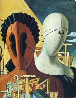 Peinture sur toile de De Chirico, Les deux masques reproduction peinte à la main