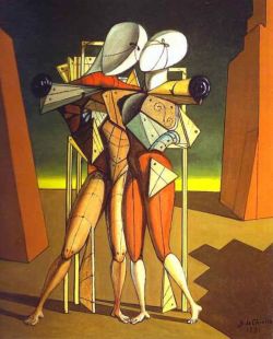 Peinture sur toile de De Chirico Les Manequins reproduction peinte à la main