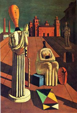 Peinture sur toile de De Chirico, Les muses inquiétantes reproduction peinte à la main