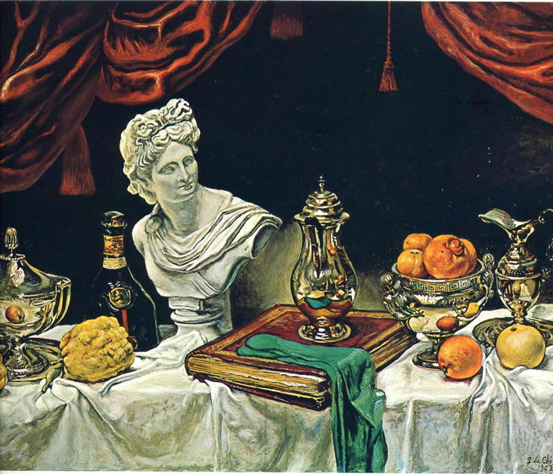 De Chirico, Nature morte avec des couverts en argents