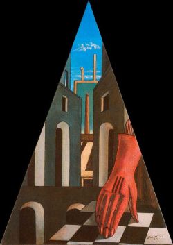 Peinture sur toile de De Chirico, Triangle métaphysique reproduction peinte à la main