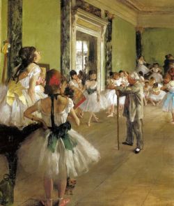 Peinture sur toile de Degas- La Classe De Danse 1874 reproduction peinte à la main