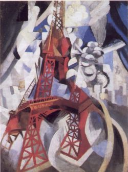 Peinture sur toile de Delaunay, Champ de Mars, La Tour rouge reproduction peinte à la main