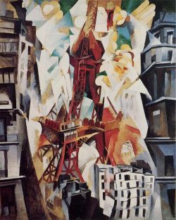 Peinture sur toile de Delaunay, Champs de Mars - La tour rouge- 1914 reproduction peinte à la main