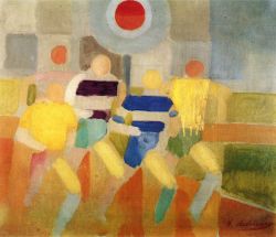 Peinture sur toile de Delaunay, Coureurs reproduction peinte à la main