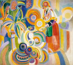 Peinture sur toile de Delaunay, Femme Portugaise reproduction peinte à la main