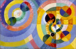 Peinture sur toile de Delaunay, Formes circulaires reproduction peinte à la main