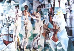 Peinture sur toile de Delaunay, La ville de Paris reproduction peinte à la main