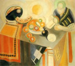 Peinture sur toile de Delaunay, Le bol reproduction peinte à la main