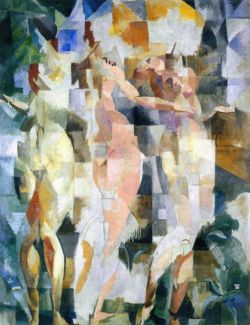 Peinture sur toile de Delaunay, Les trois graces reproduction peinte à la main