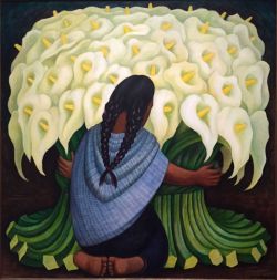 Peinture sur toile de Diego Rivera, La Vendeuse De Fleurs 1943 reproduction peinte à la main
