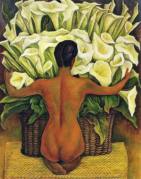 Diego Rivera Nude With Calla Lilies - 1944