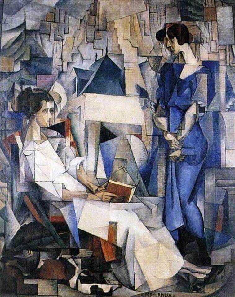 Diego Rivera Portrait Of Two Women - 1914