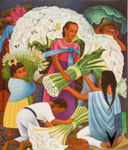 Peinture sur toile de Diego Rivera The Flower Vendor 1935 reproduction peinte à la main