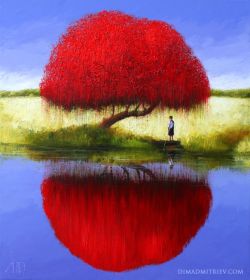 Peinture sur toile de Dima Dimitriev, Réfléctions de l'après-midi reproduction peinte à la main