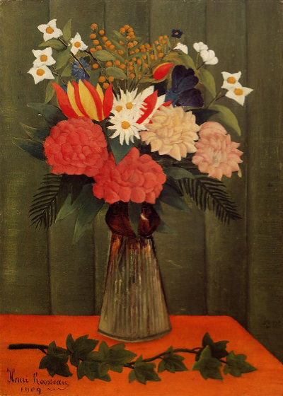 Douanier Rousseau, Bouquet de fleurs avec une branche de lière