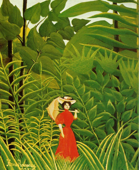 Douanier Rousseau, Femme en rouge dans la forêt
