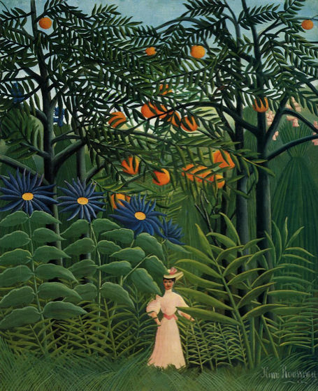 Douanier Rousseau, Femme marchant dans une forêt exotique