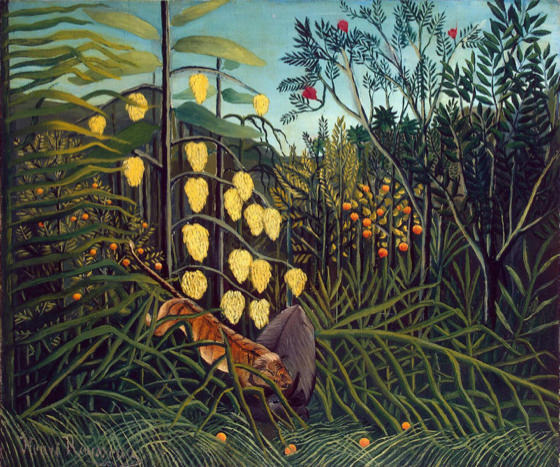 Douanier Rousseau, Forêt tropicale - bataille entre un tigre et un bufle
