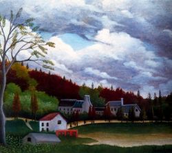 Peinture sur toile de Douanier Rousseau, La Bièvre à Gentilly reproduction peinte à la main