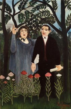 Peinture sur toile de Douanier Rousseau, La muse inspirant le poète reproduction peinte à la main