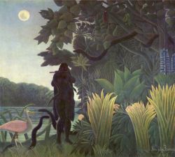 Peinture sur toile de Douanier Rousseau, Le charmeur de serpents reproduction peinte à la main