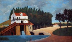 Peinture sur toile de Douanier Rousseau, Le moulin reproduction peinte à la main