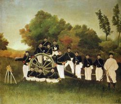 Peinture sur toile de Douanier Rousseau, Les artilleurs reproduction peinte à la main