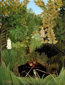 Peinture sur toile de Douanier Rousseau, Les plaisirs joyeux reproduction peinte à la main