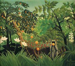 Peinture sur toile de Douanier Rousseau, Paysage exotique 1910 reproduction peinte à la main