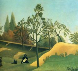 Peinture sur toile de Douanier Rousseau, Vue des fortifications reproduction peinte à la main
