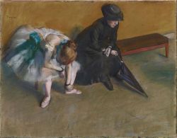 Edgar Degas Waiting 1882 reproduction peinte à la main