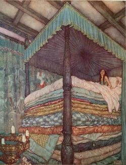 Peinture sur toile de Edmund Dulac Princess And The Pea reproduction peinte à la main